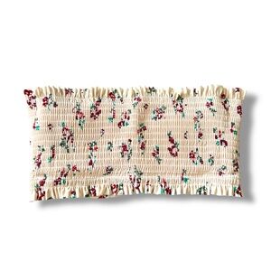 Xhilaration Pink Floral Smocked Tube Top Bikini with Ruffle Trim, size S